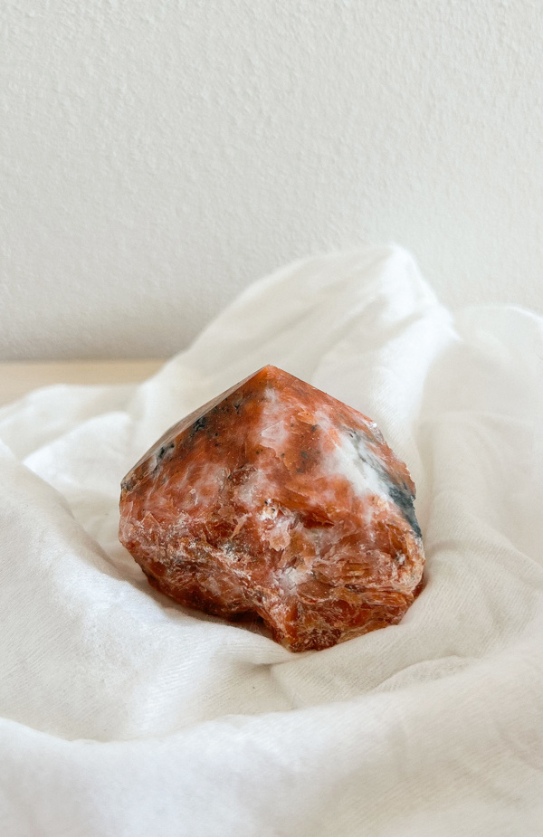punta grezza in Calcite Arancio